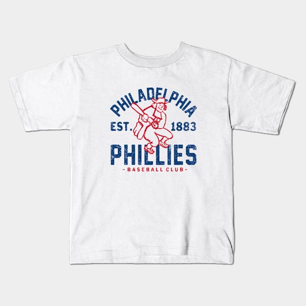 Philadelphia Phillies Retro 2 by Buck Tee Kids T-Shirt by Buck Tee